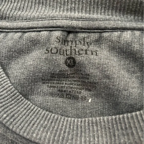 Simply Southern Charcoal Crewneck with Pink Coffee Graphic - Picture 2 of 4